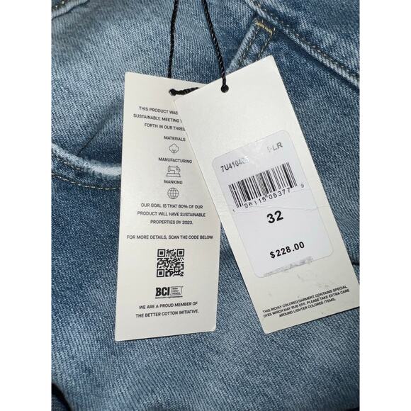 7 for all mankind easy slim blue jeans with heart  embroidered - Picture 11 of 16